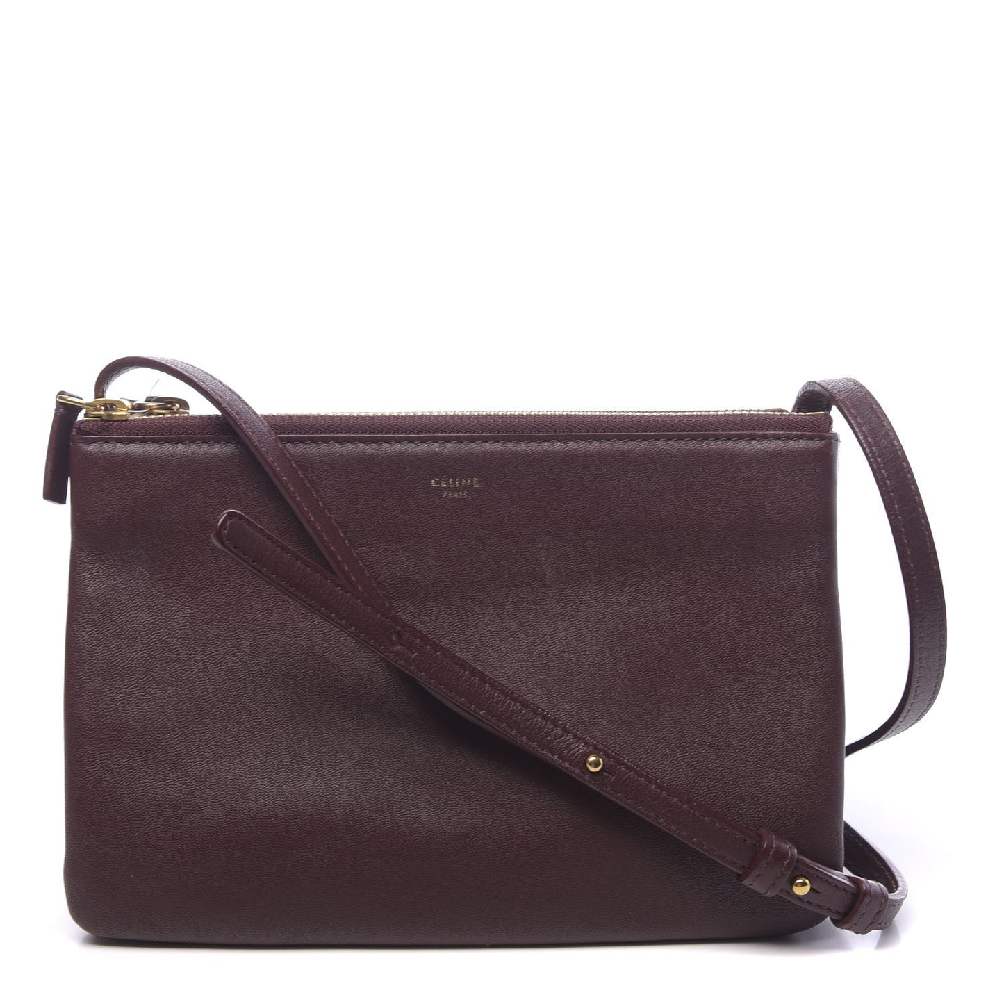 Smooth Lambskin Small Trio Crossbody Bag Burgundy
