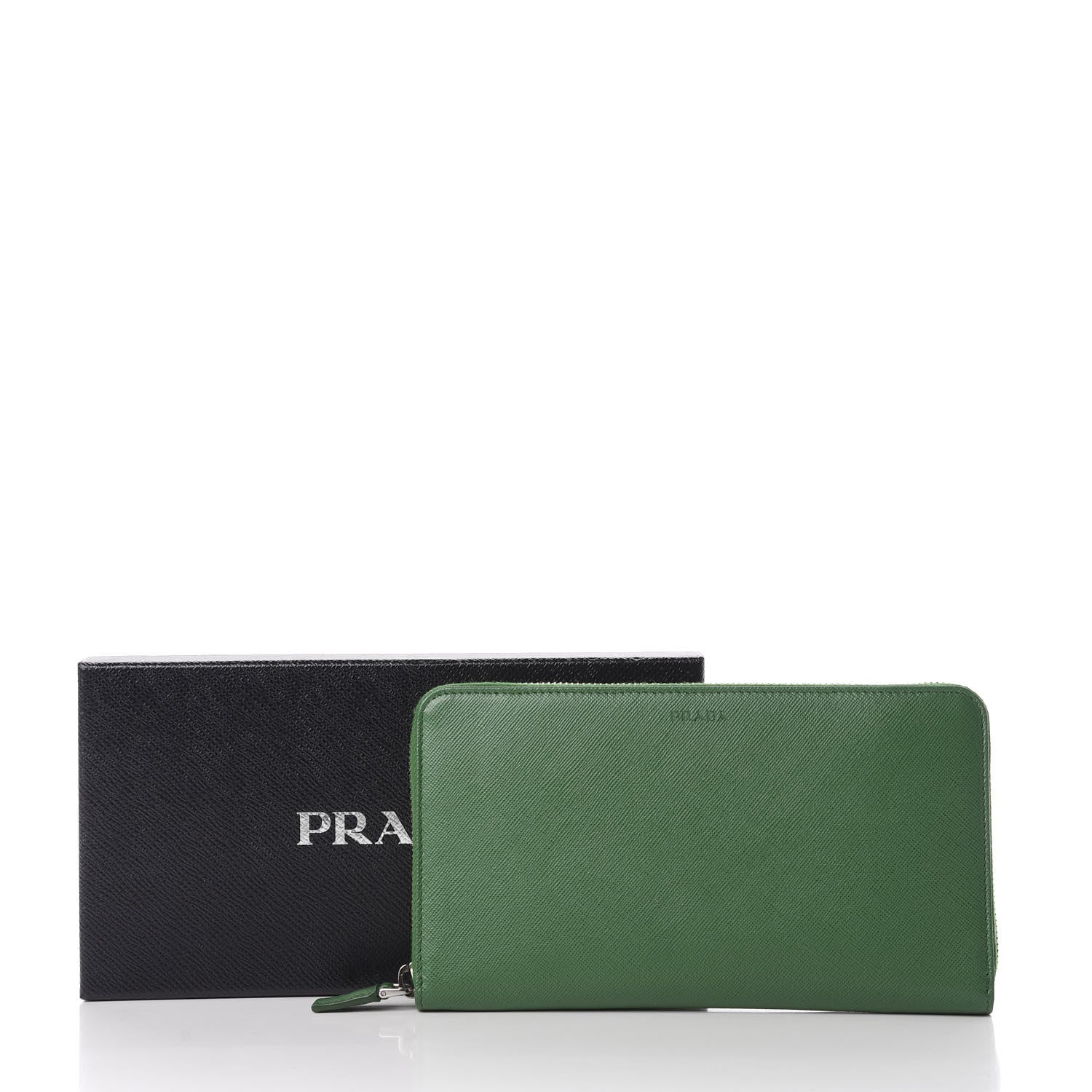 Prada Saffiano Large Zip Around Travel Wallet Biliardo 8 of 8