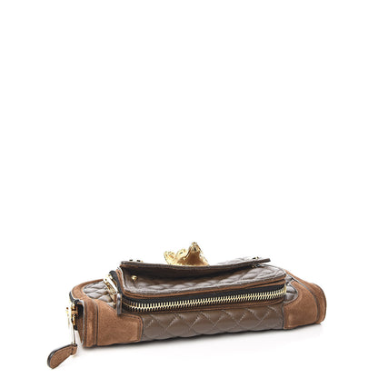 Burberry Nappa Suede Quilted Animal Clutch Brown 4 of 7