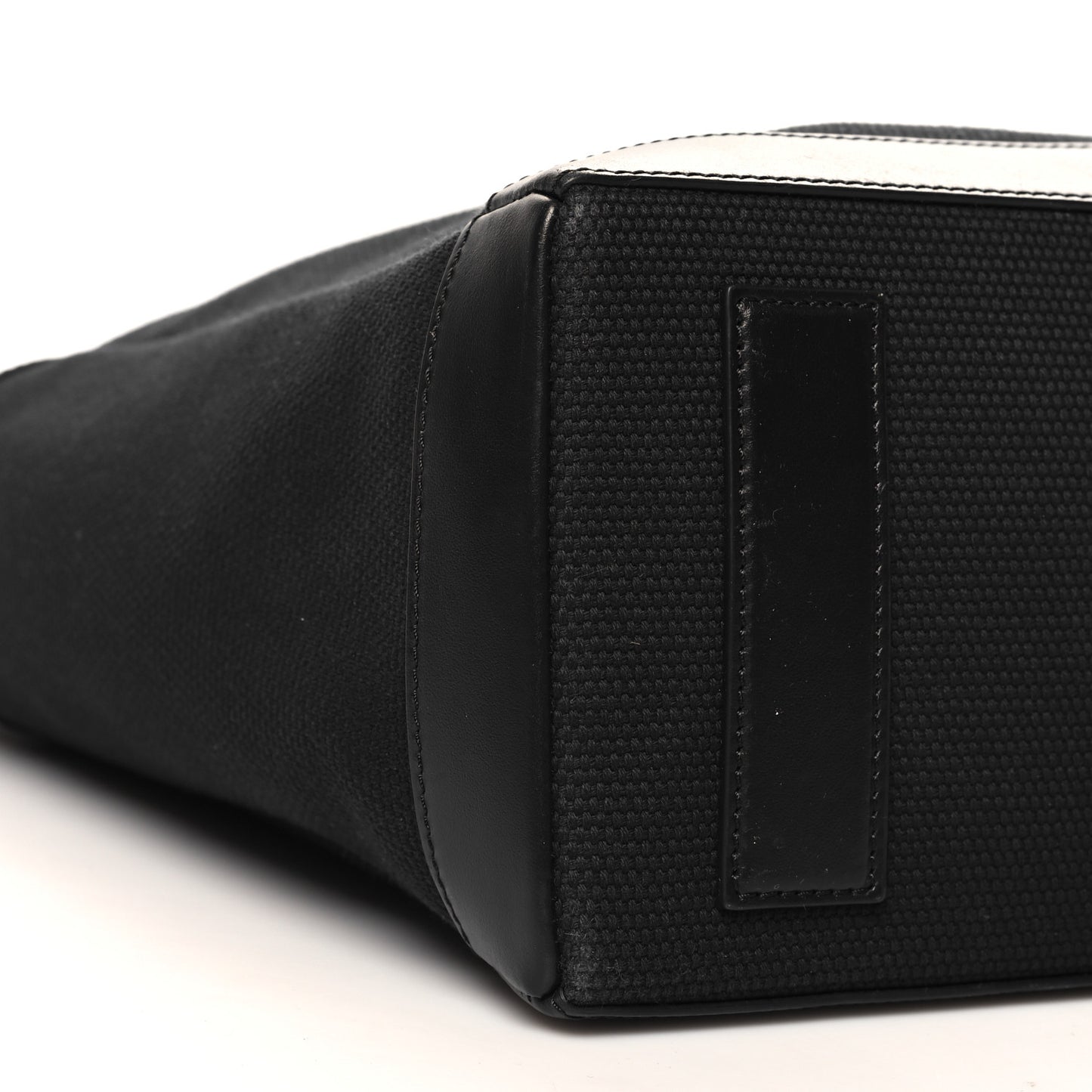 Canvas Calfskin Logo Tote Black