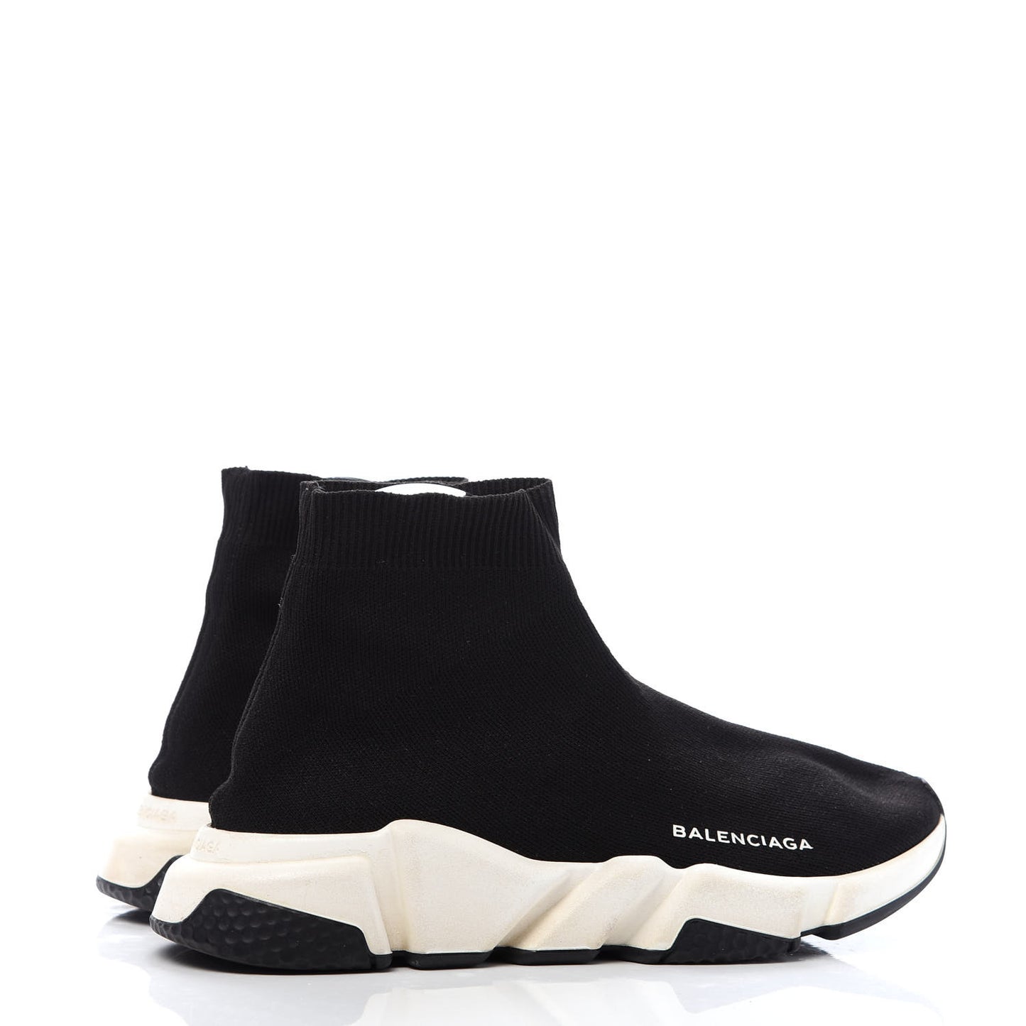 Neoprene Knit Womens Speed Sneakers 40 Black White
