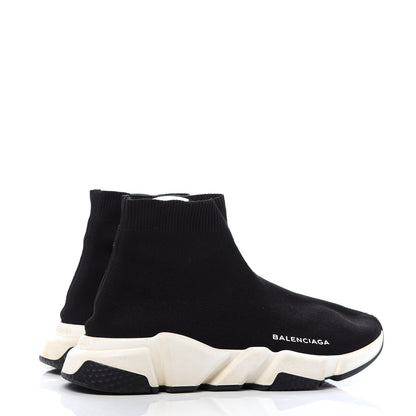 Balenciaga Neoprene Knit Womens Speed Sneakers 40 Black White 4 of 9