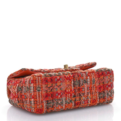 Chanel Tweed Quilted Mini Rectangular Flap Orange Multicolor 4 of 11