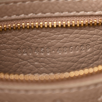 Gucci GG Grainy Calfskin Emblem Large Half Moon Shoulder Bag Taupe 7 of 11