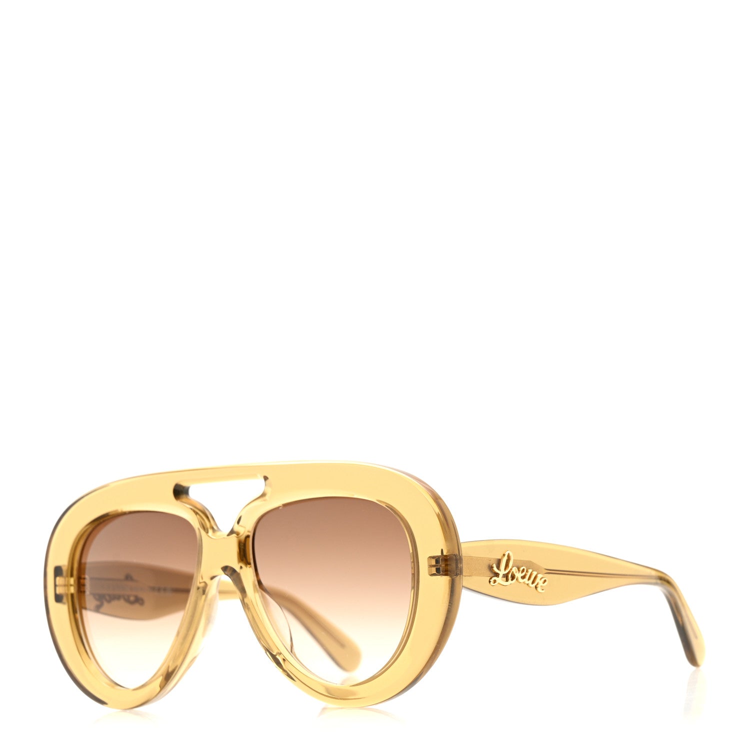 Loewe Acetate Curvy Aviator Sunglasses LW40144U Dark Green Brown 2 of 12