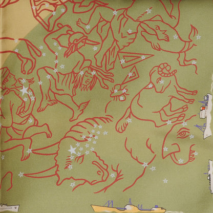 Hermes Silk Constellation Pocket Square Scarf 1 of 7