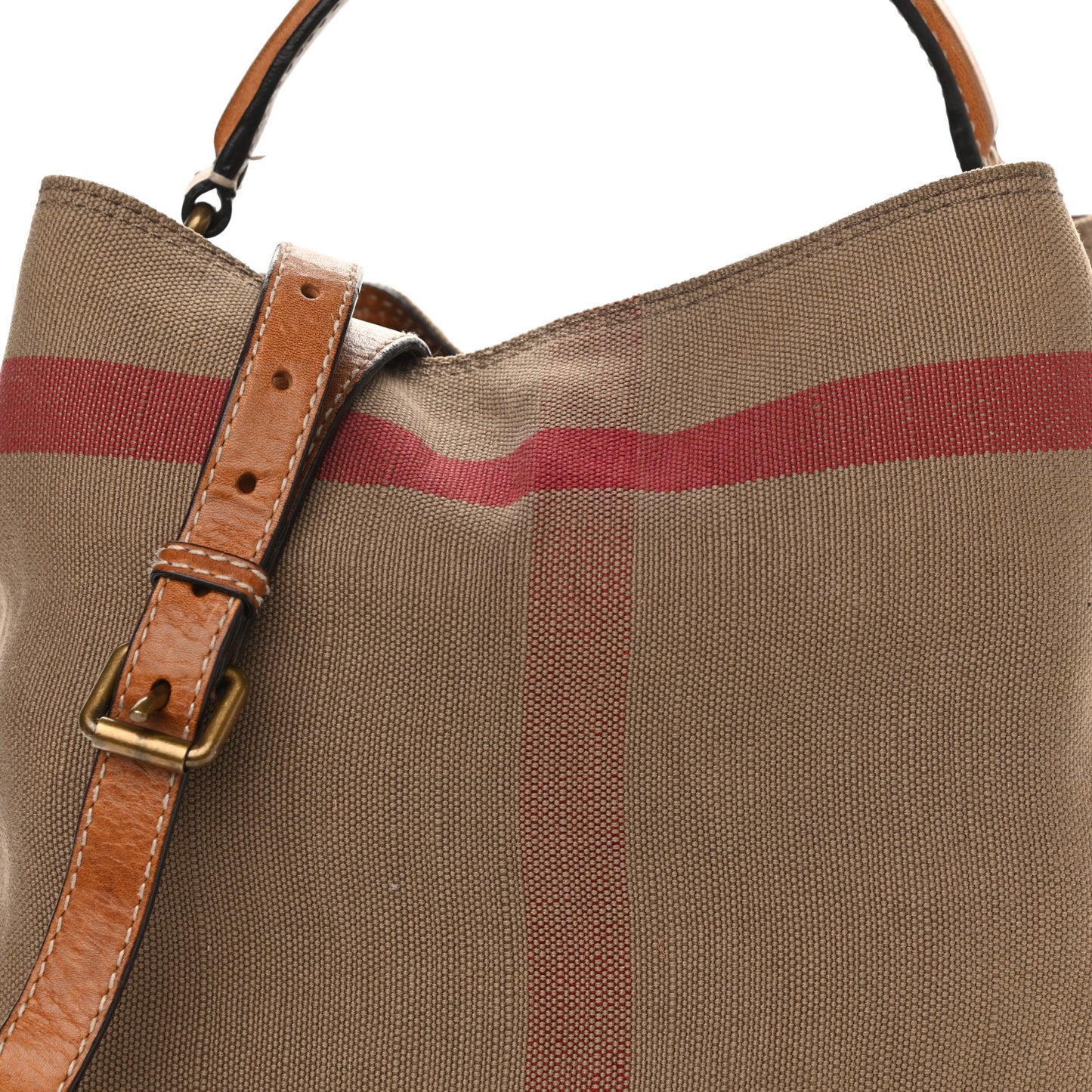 Canvas Mega Check Medium Ashby Hobo Saddle Brown