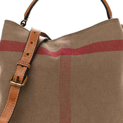 Burberry Canvas Mega Check Medium Ashby Hobo Saddle Brown 8 of 17
