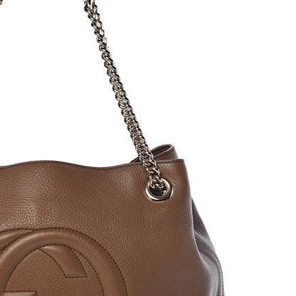 Gucci Pebbled Calfskin Medium Soho Chain Shoulder Bag Maple Brown 10 of 12
