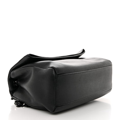 Saint Laurent Grain De Poudre Medium West Hollywood Monogram Fold-Over Black 4 of 11