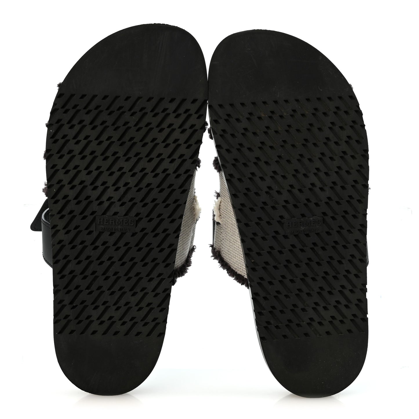 Techno Fringed H Canvas Caflskin Womens Chypre Sandals 38 Prunoir Black