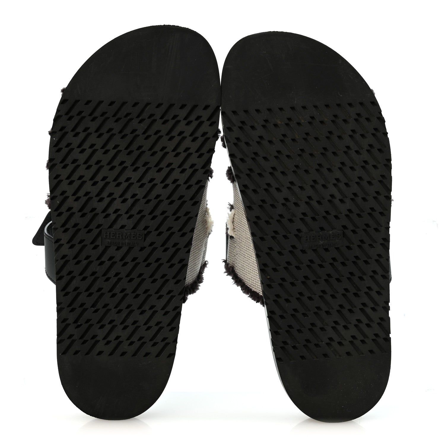 Hermes Techno Fringed H Canvas Caflskin Womens Chypre Sandals 38 Prunoir Black 6 of 11
