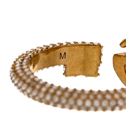Gucci Crystal Double G Ring M 56 7.5 Aged Gold 5 of 7