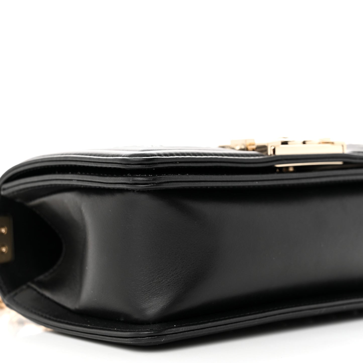 Calfskin Pearl Smal Chanel Pearls Boy Flap Black