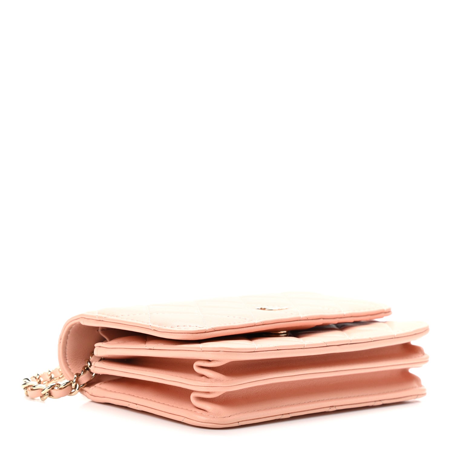 Chanel Lambskin Quilted Mini Wallet On Chain WOC Light Pink 4 of 11