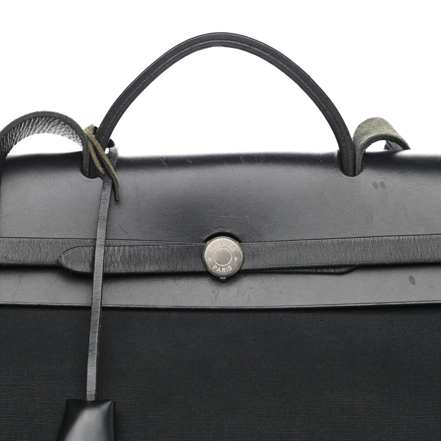 Hermes Toile Vache Calfskin Herbag 39 MM Black 9 of 12
