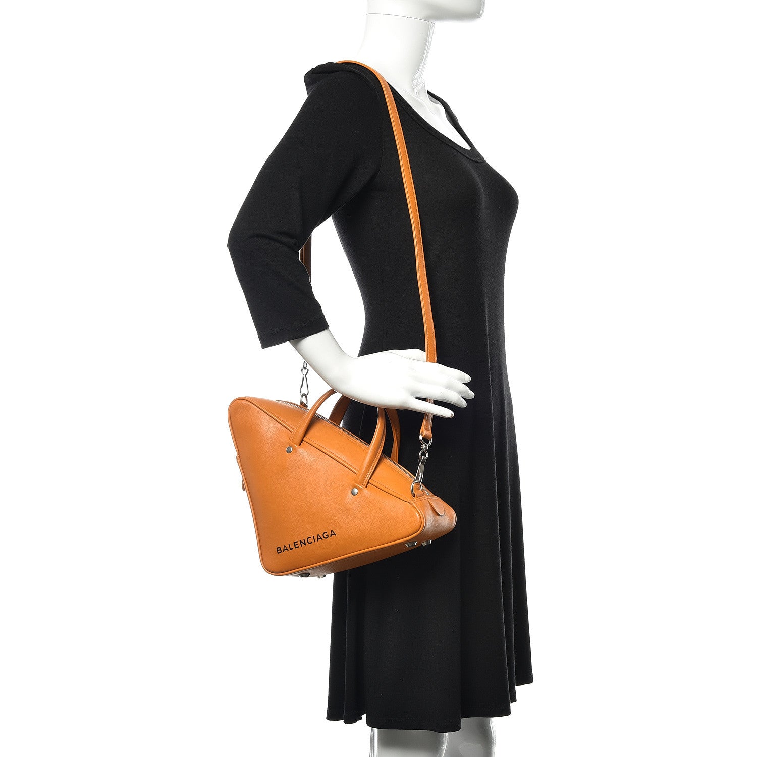Balenciaga Calfskin S Triangle Duffle Orange 2 of 11
