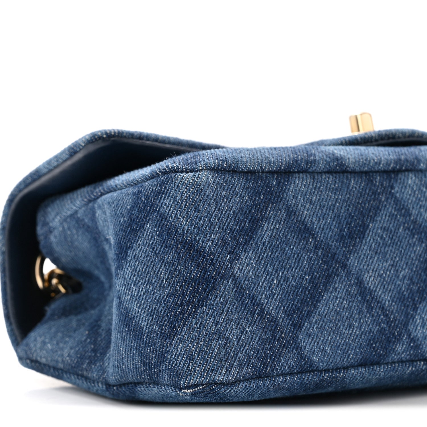 Chanel Printed Denim Quilted Mini Rectangular Flap Dark Blue 9 of 12
