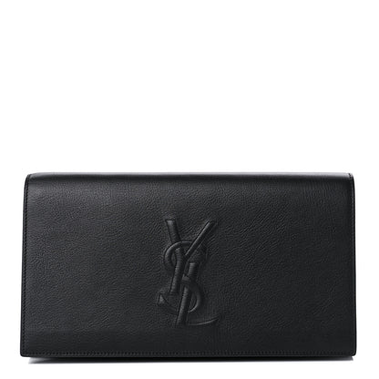 Saint Laurent Calfskin Monogram Large Belle De Jour Clutch Black 1 of 10