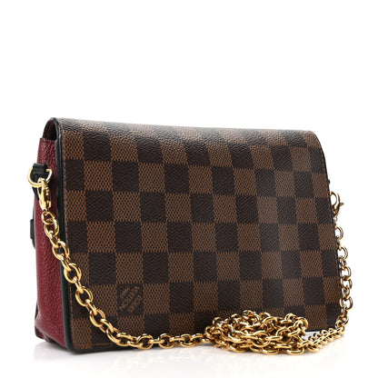 Louis Vuitton Damier Ebene Vavin Chain Wallet Red 3 of 9