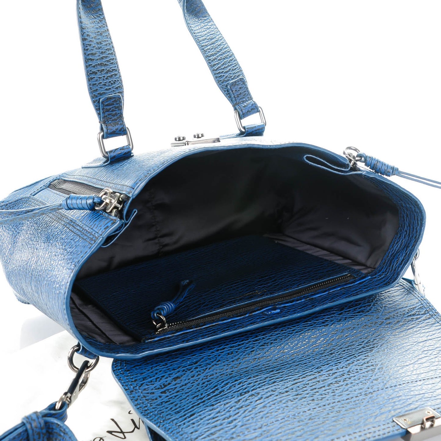 3.1 Textured Calfskin Medium Pashli Satchel Lapis