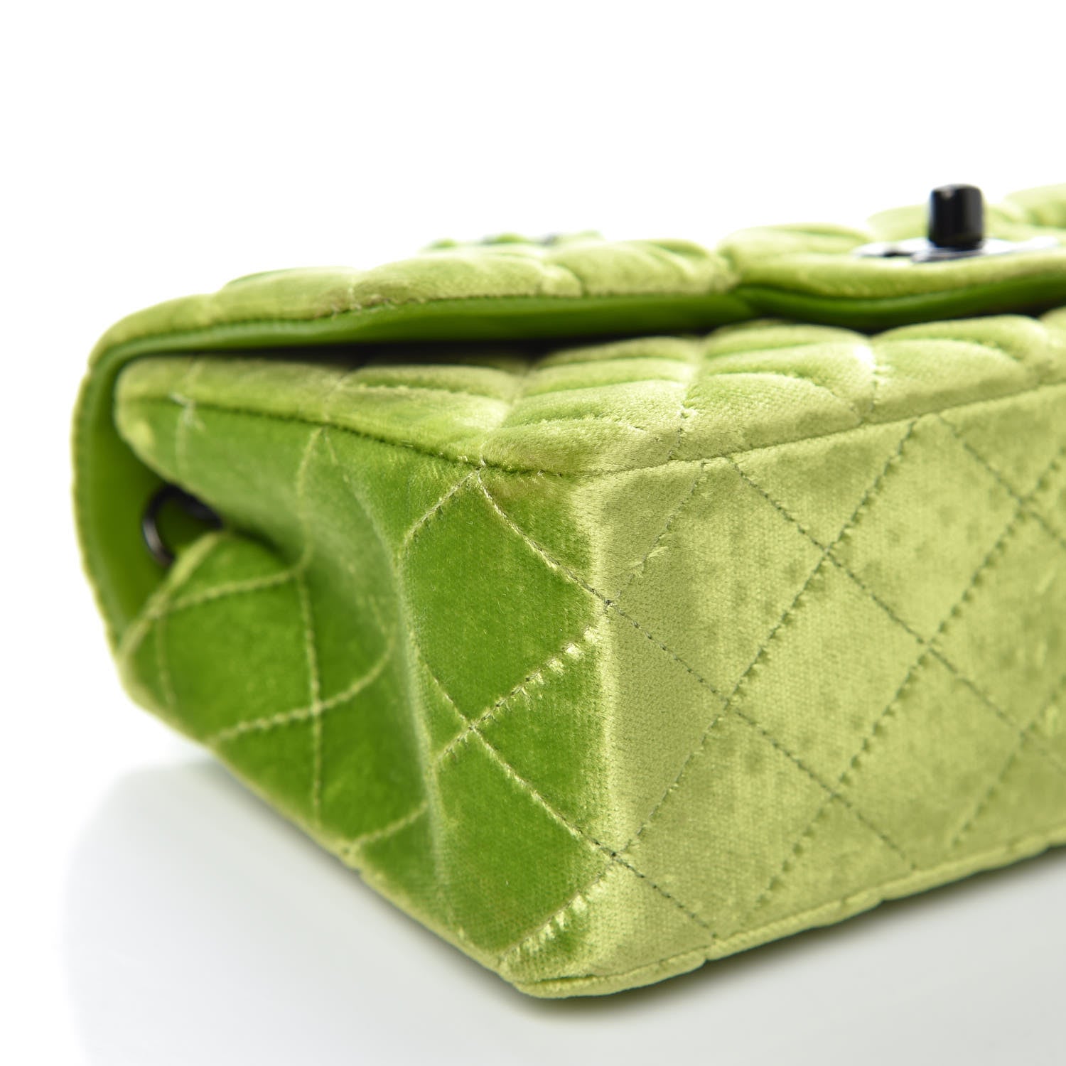 Chanel Velvet Quilted Mini Rectangular Flap Green 8 of 10
