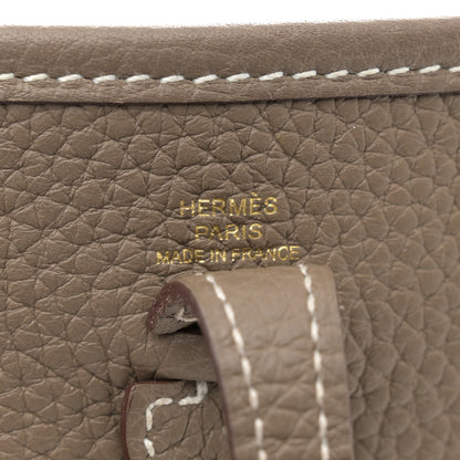 Hermes Taurillon Clemence Amazone Evelyne TPM Etoupe Bleu Indigo 6 of 11