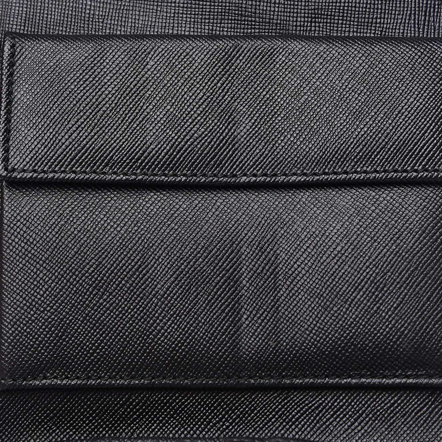 Saffiano Tri-Fold Compact Wallet Black