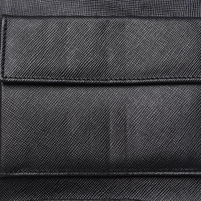 Prada Saffiano Tri-Fold Compact Wallet Black 8 of 10