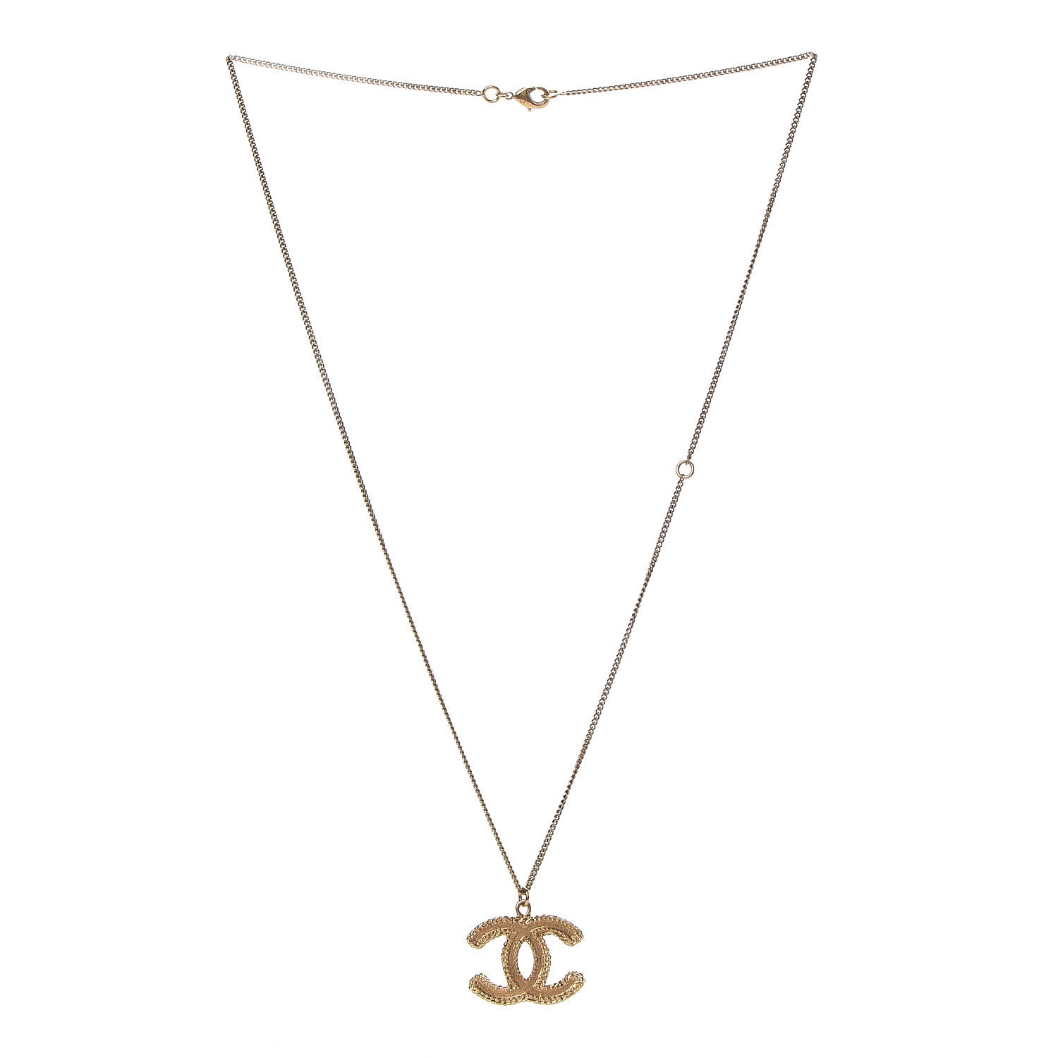 Chanel CC Pendant Necklace Gold 3 of 5