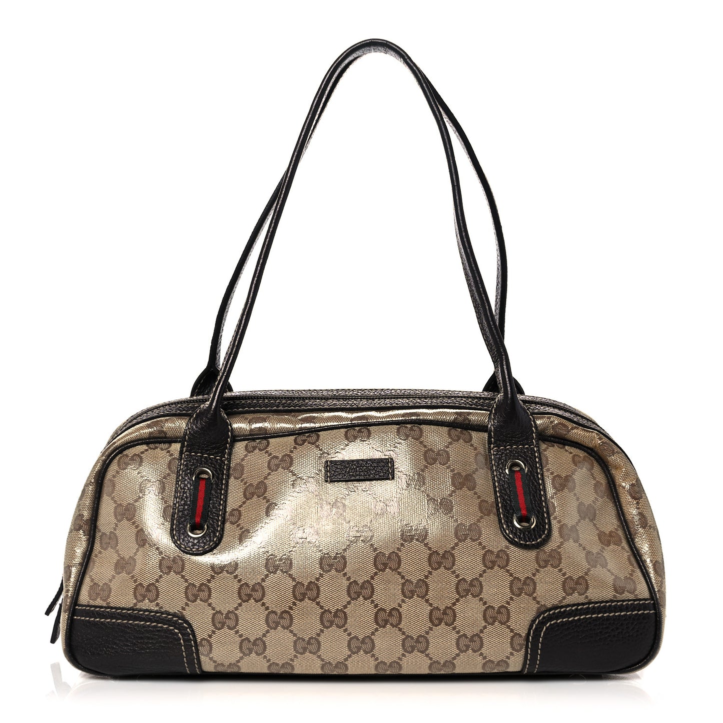 Crystal Monogram Web Princy Boston Brown