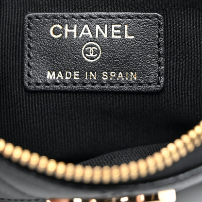 Chanel Caviar Quilted Studded CC Small Pouch Black 6 of 8