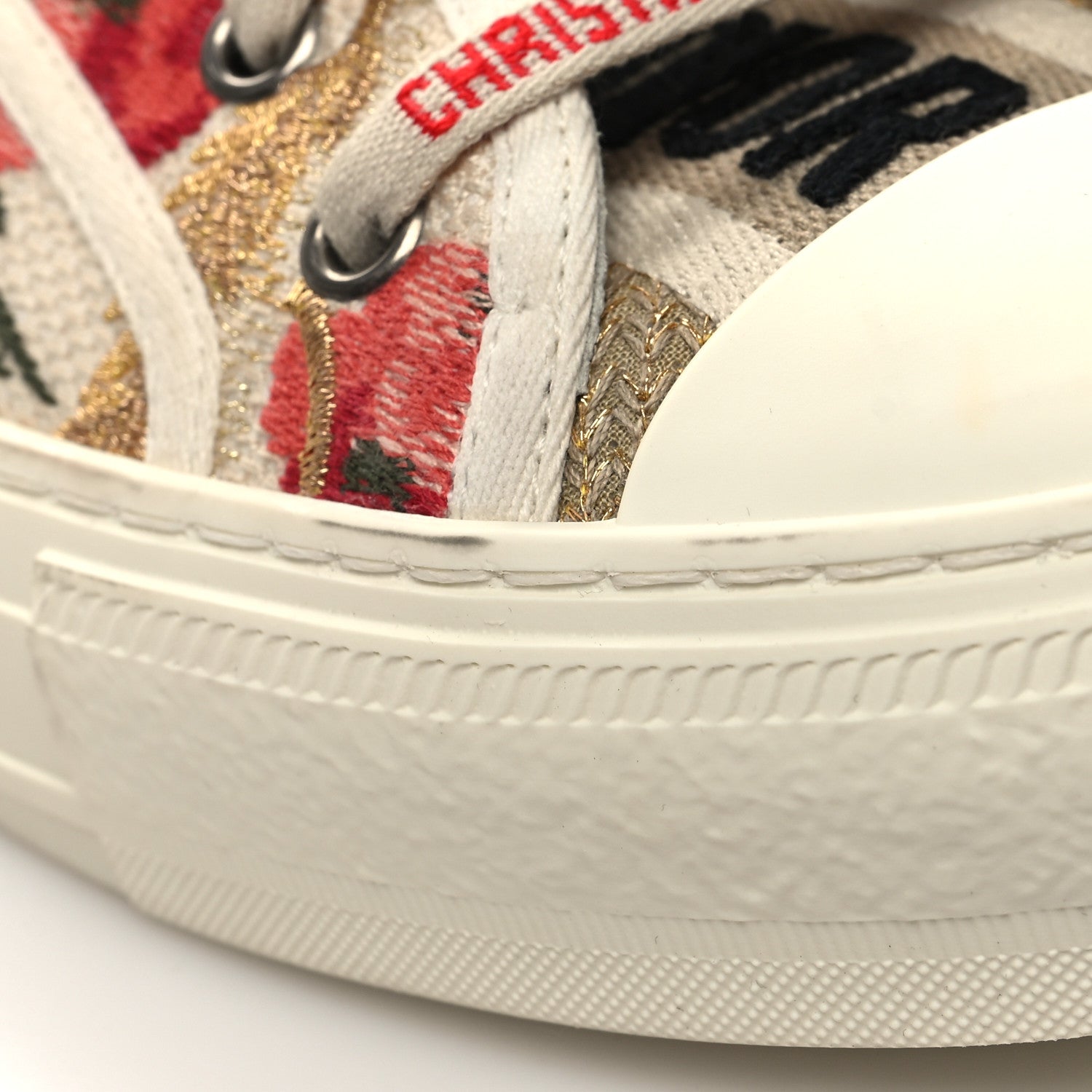 Christian Dior Canvas Floral Embroidered Womens Walk'N'Dior Low