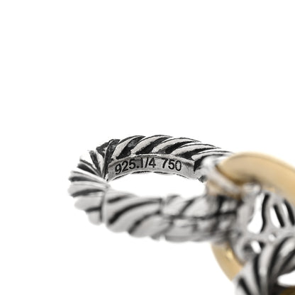 David Yurman Sterling Silver 18K Yellow Gold 12mm Medium Oval Link Bracelet 4 of 4