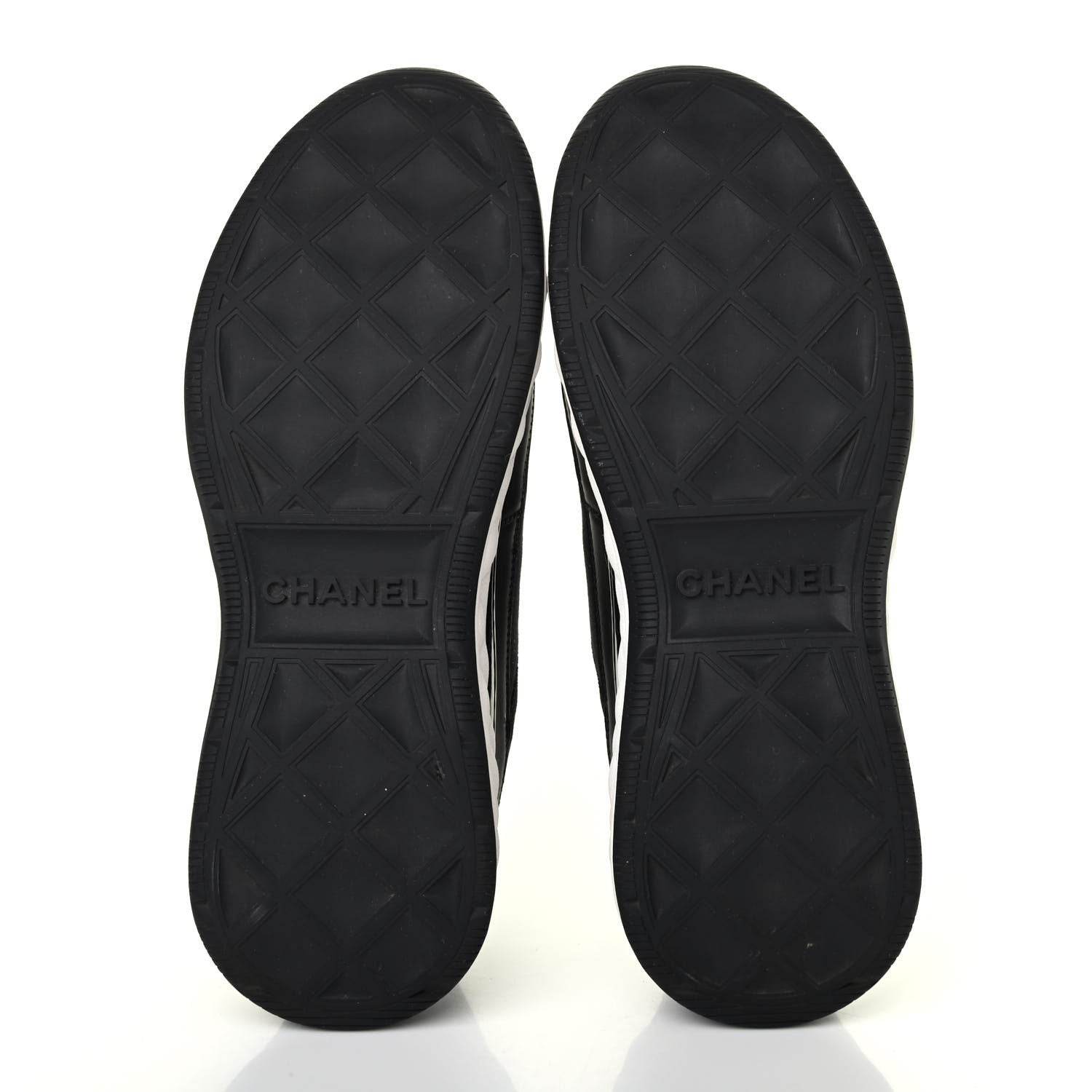 Chanel Velvet Calfskin Mixed Fibers CC Sneakers 37.5 Black 4 of 4