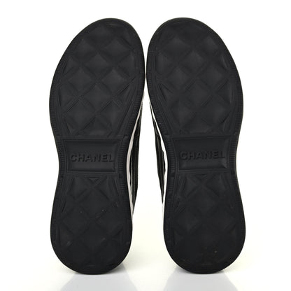 Chanel Velvet Calfskin Mixed Fibers CC Sneakers 37.5 Black 4 of 4