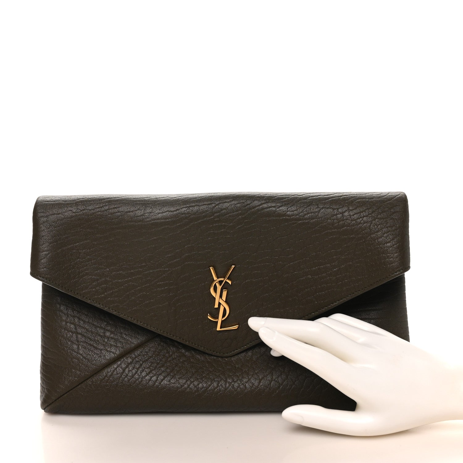 Saint Laurent Grained Lambskin Large Cassandre Envelope Pouch