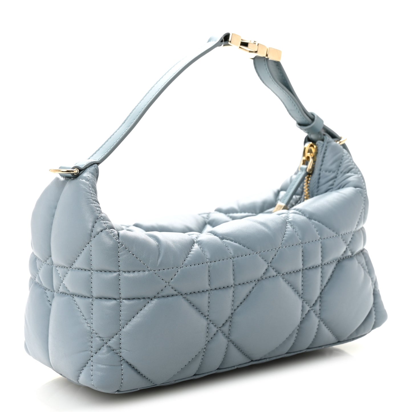 Calfskin Macrocannage Small Diortravel Nomad Pouch Bracing Blue