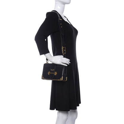 Prada City Calf Saffiano Cahier Bag Black 2 of 9