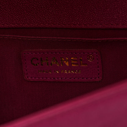 Chanel Caviar Quilted Medium Boy Flap Dark Pink 6 of 10