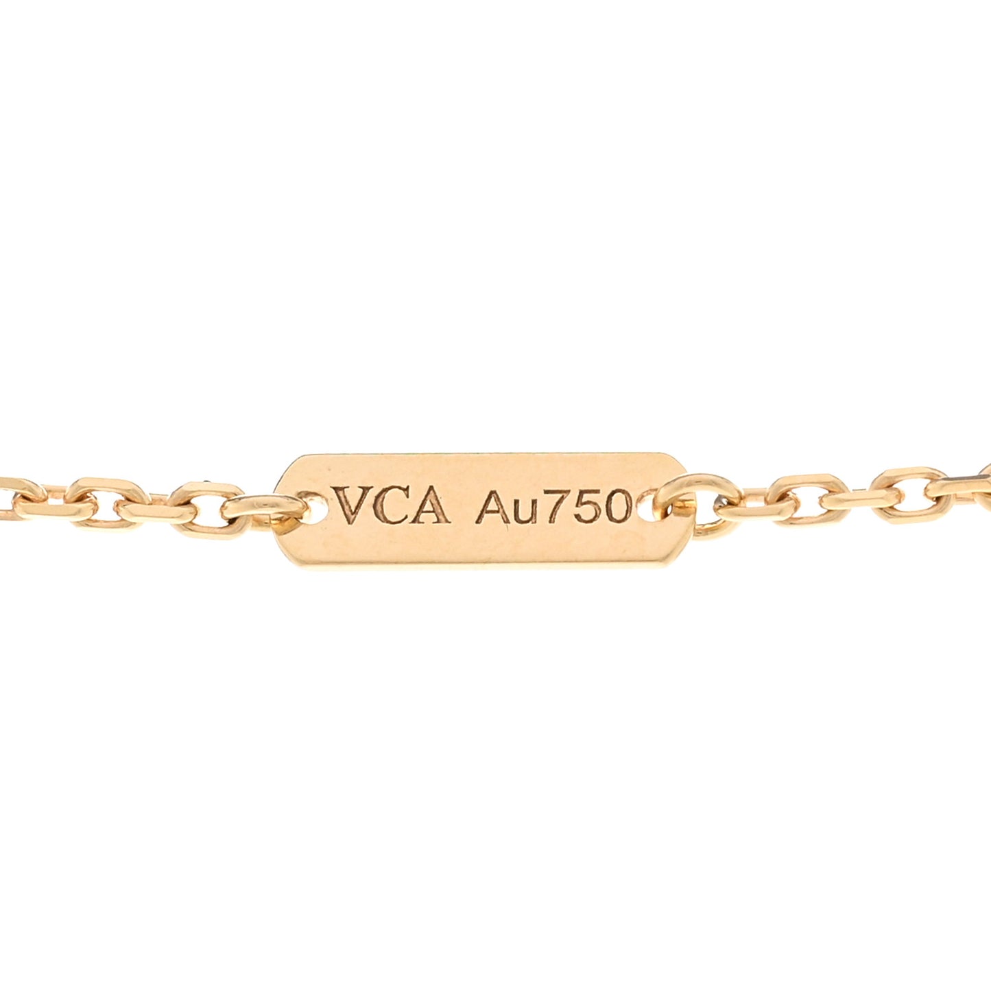 18K Yellow Gold Black Onyx Vintage Alhambra Pendant Necklace