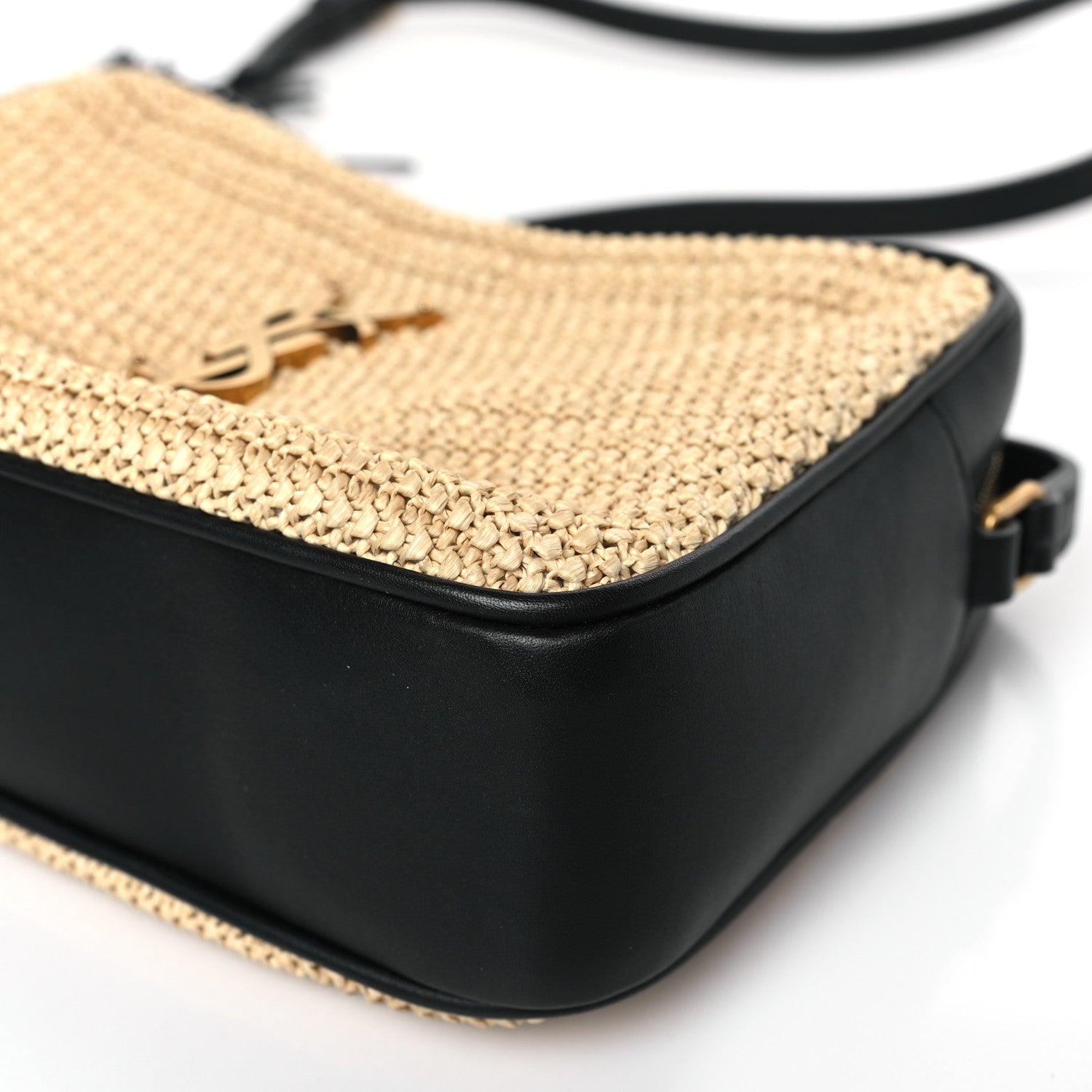 Saint Laurent Raffia Canvas Monogram Mini Lou Camera Bag Beige Black 9 of 9