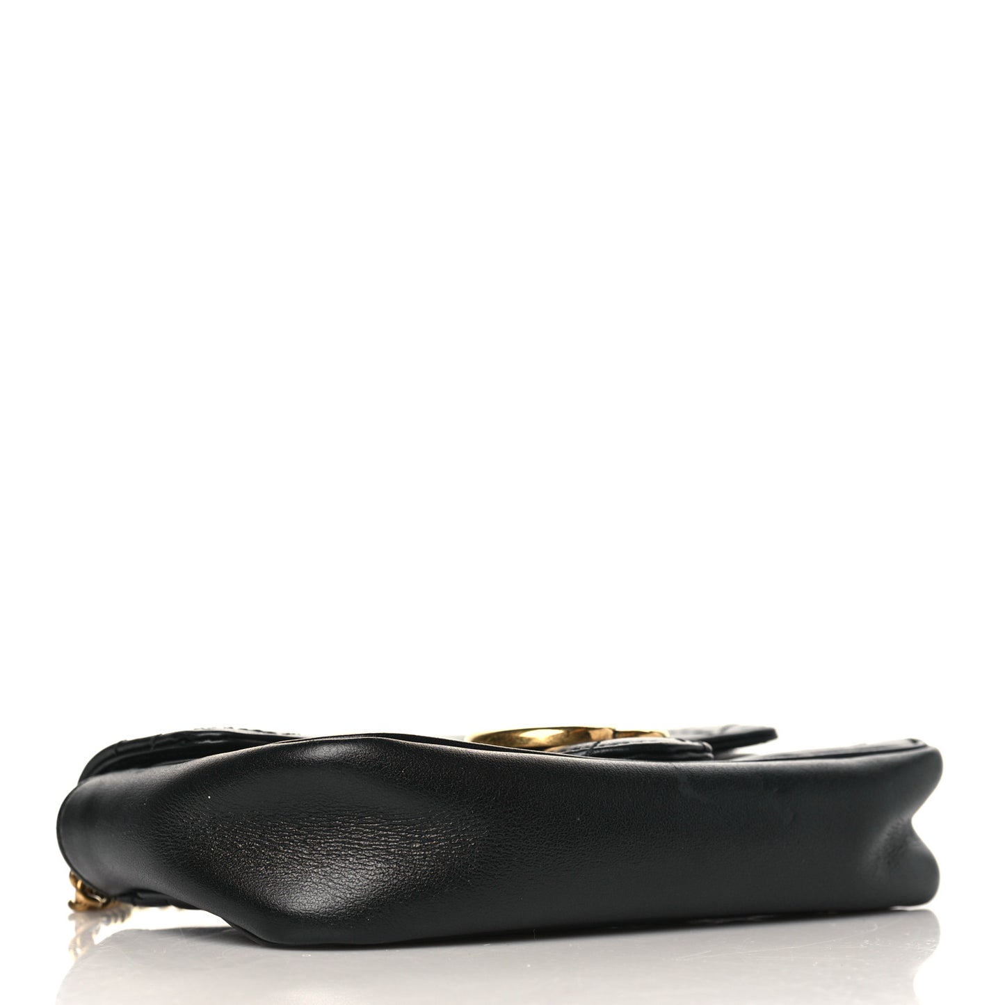 Calfskin Matelasse Super Mini GG Marmont Shoulder Bag Black
