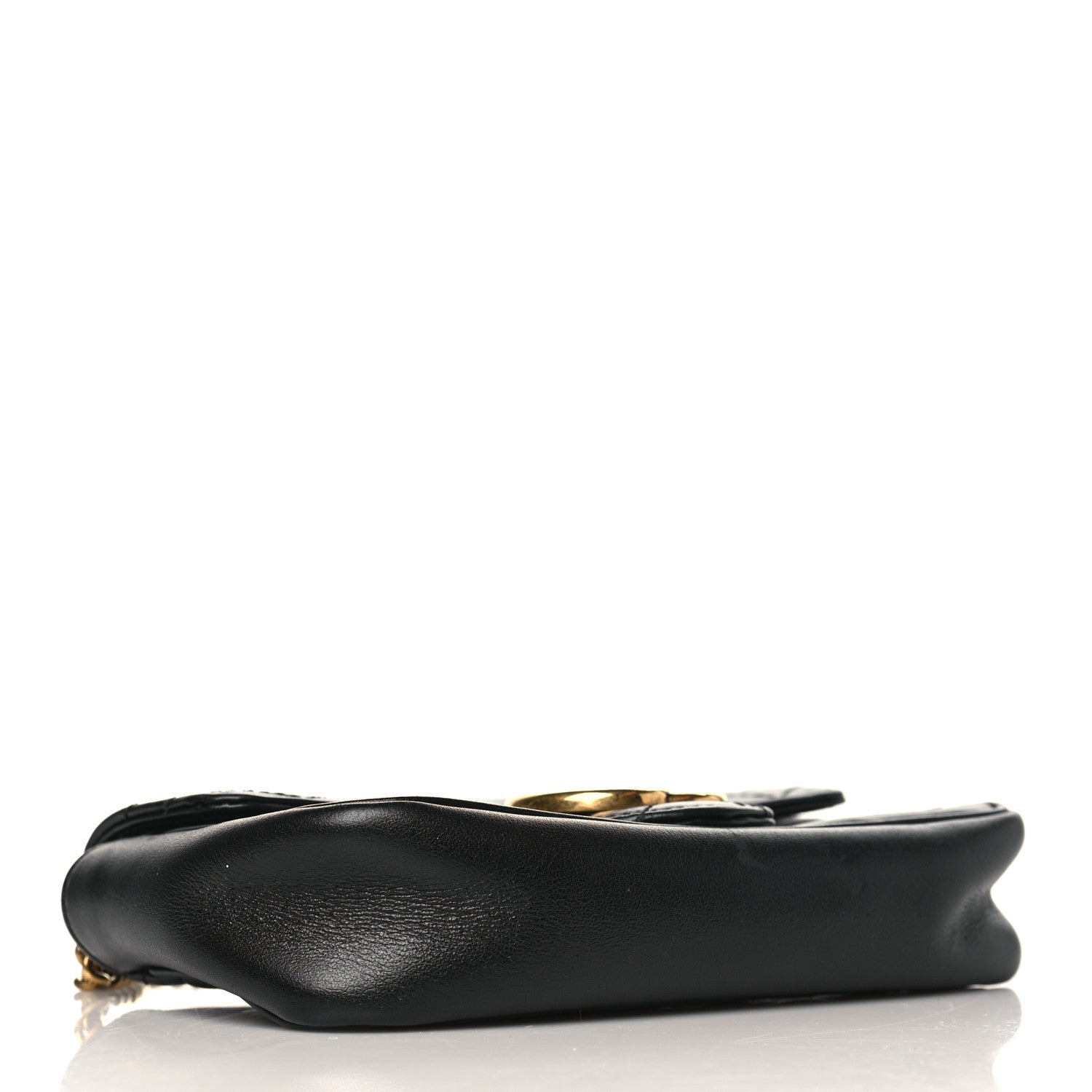 Gucci Calfskin Matelasse Super Mini GG Marmont Shoulder Bag Black 4 of 12