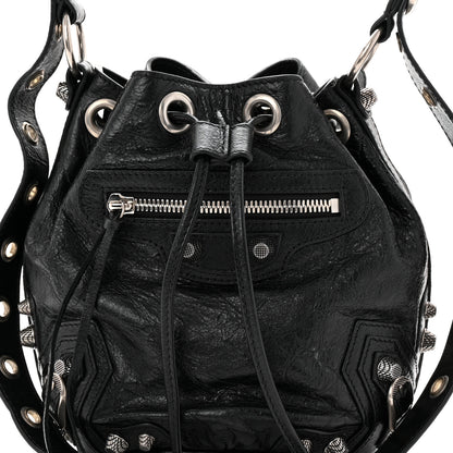 Balenciaga Agneau Arena Le Cagole Bucket Bag XS Black 8 of 10