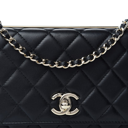 Chanel Lambskin Quilted Trendy CC Wallet On Chain WOC Black 13 of 13
