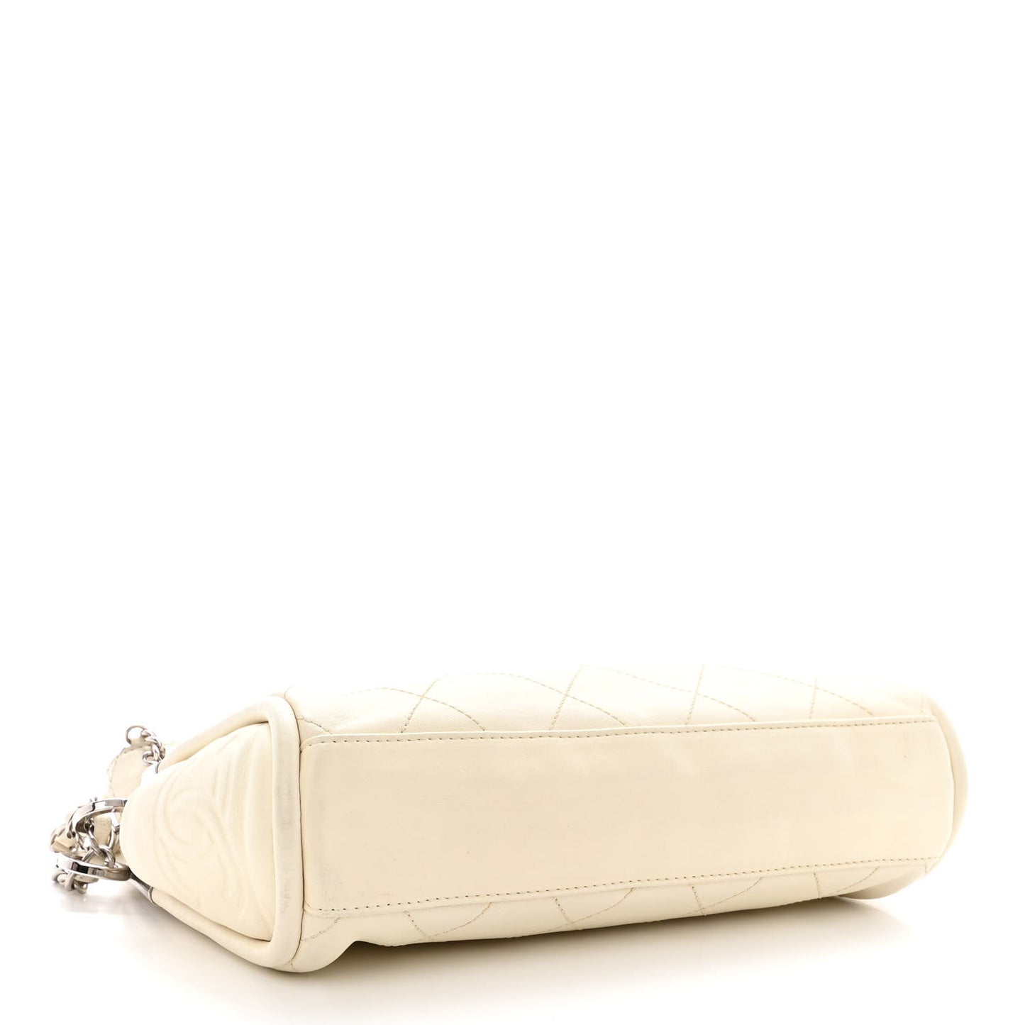 Lambskin Stitched Small Ultimate Soft Tote White