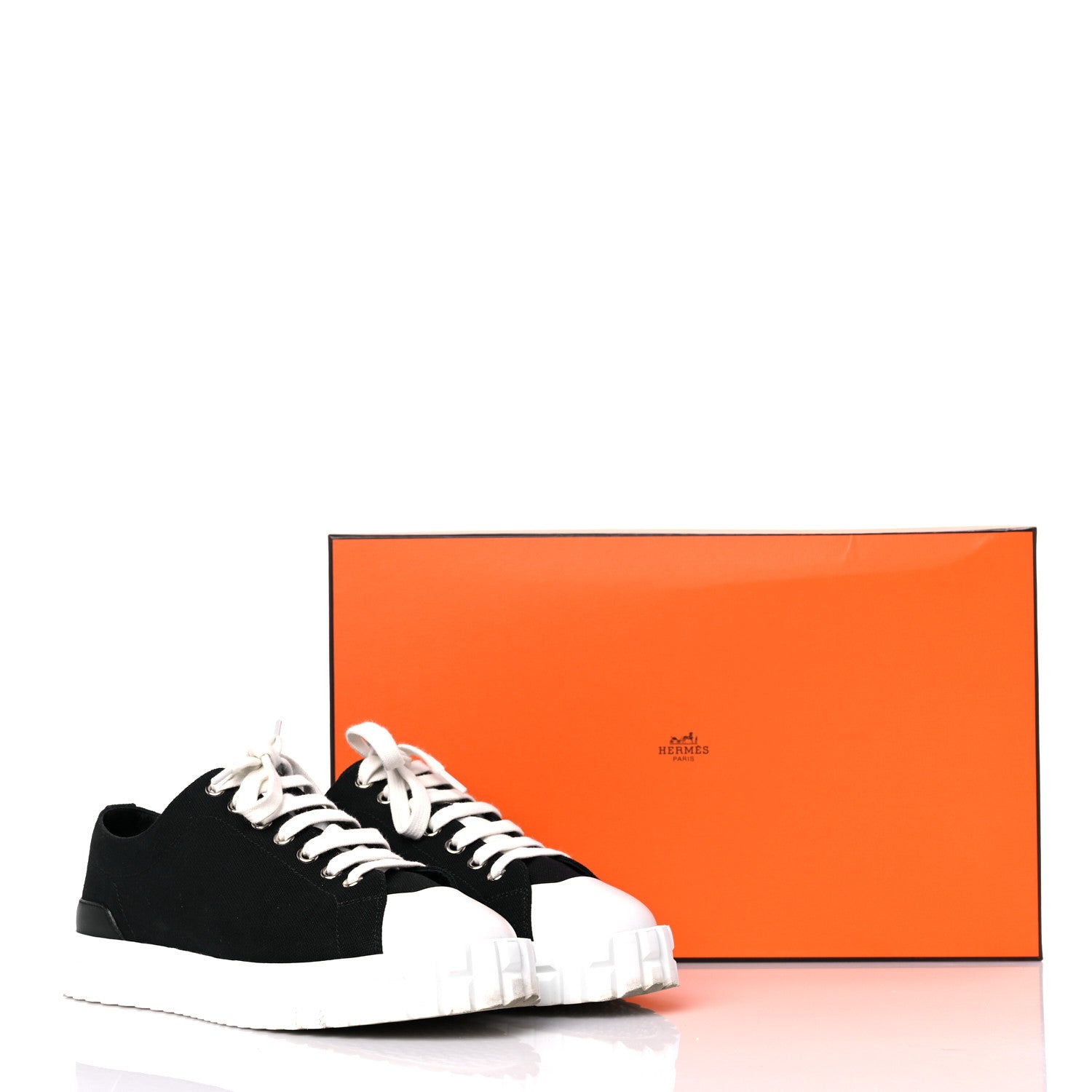 Hermes Cotton Canvas Womens Cross Sneakers 37 Black 11 of 11