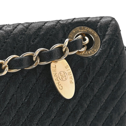 Chanel Calfskin Chevron Quilted Medium Surpique Flap Black 10 of 14