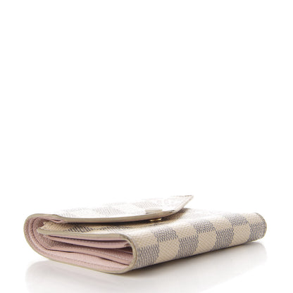 Louis Vuitton Damier Azur Victorine Wallet Rose Ballerine 4 of 10